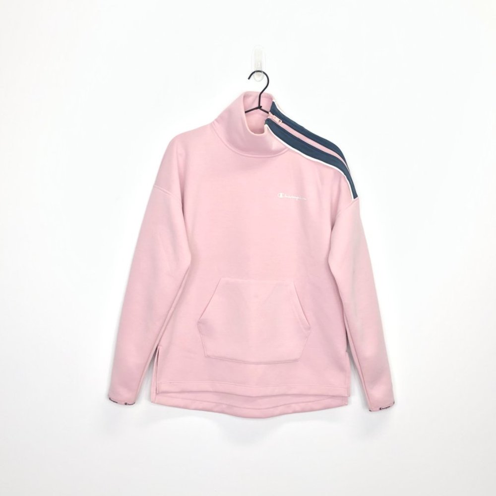 Champion Sport Zipper Mock Neck Pullover Pink XS